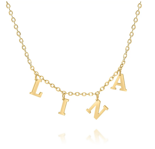 Collier Lettres Suspendues Personnalisé